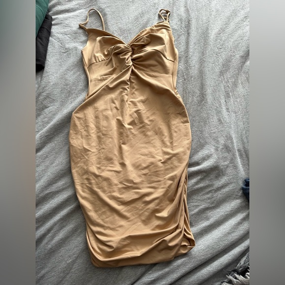 Salt brand, tan mini ruched dress, new with tags - Picture 3 of 7